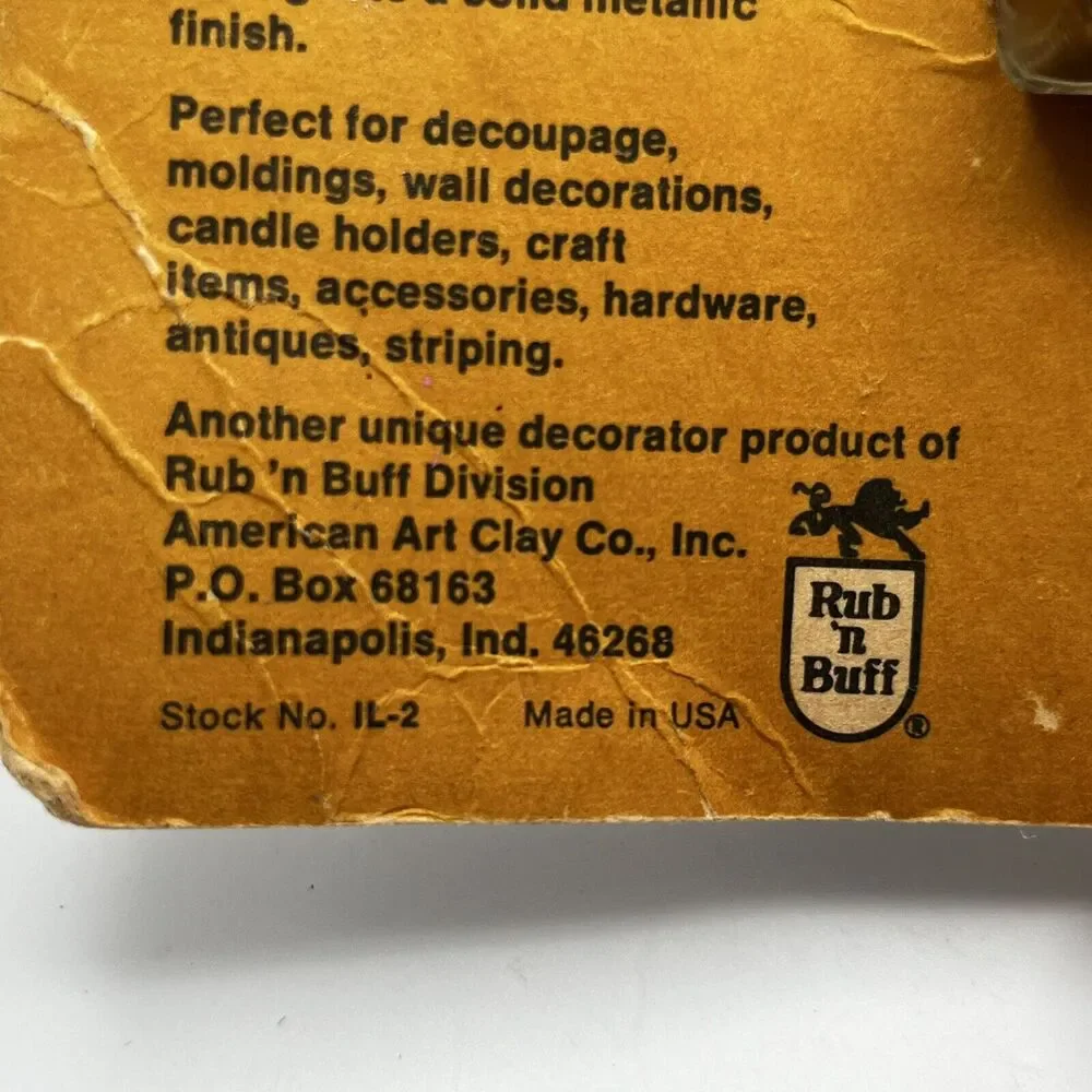Vintage Brush N Leaf Antique Gold Metallic Paint 1 Oz Made In USA Rub N Buff NOS - Picture 16 of 16